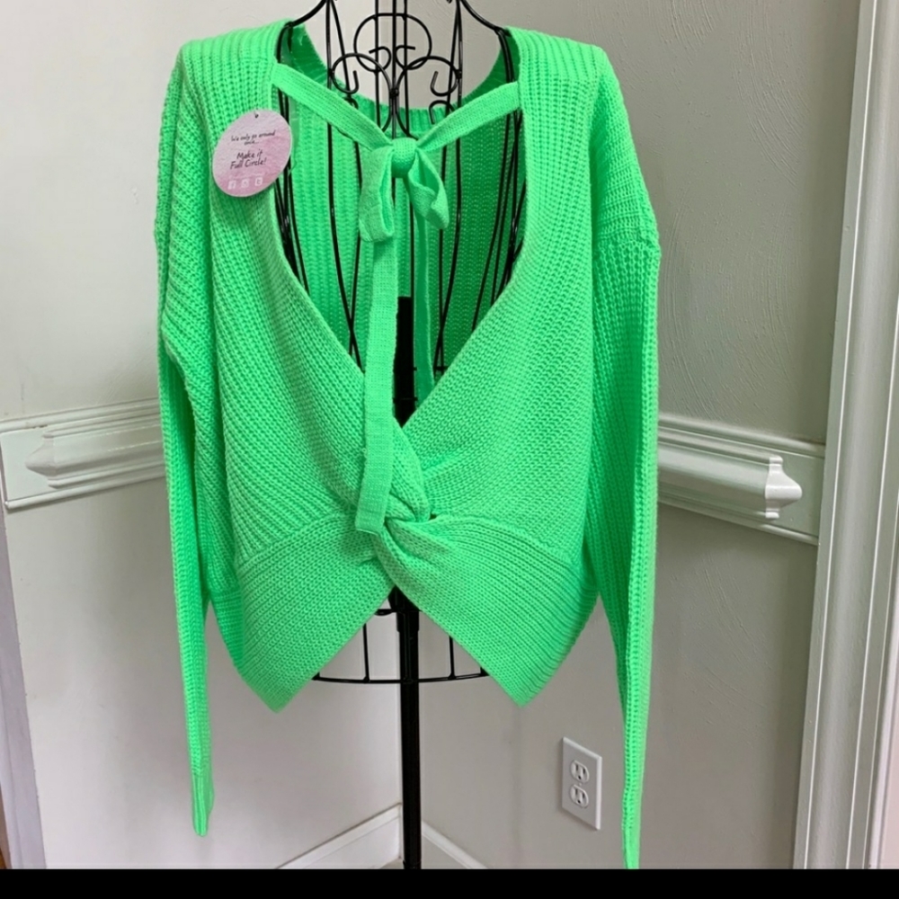 Full Circle Trends Open Front Twist Hem Cardigan